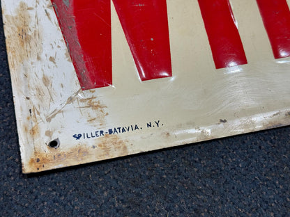 RARE 1949 WILDROOT METAL BARBER SIGN 28X10"