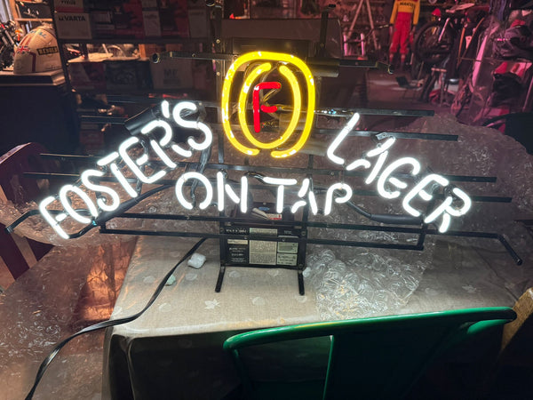 FOSTER'S ON TAP LAGER NEON SIGN.