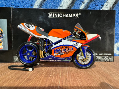 RARE SIGNED DUCATI 998 FO1 2002 SUPERBIKE JAMES TOSELAND MINICHAMPS