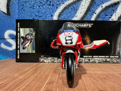 RARE DUCATI 998R 2002 BRITISH SUPERBIKES SHANE BYRNE MINICHAMPS