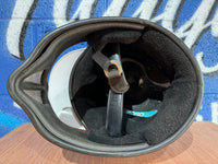 VINTAGE USED MOTOCROSS LARGE BELL MOTO 3 BLACK AND WHITE HELMET