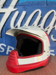 SHOEI VT-1 SPORTS 1987 WHITE AND RED LARGE MOTORBIKE HELMET