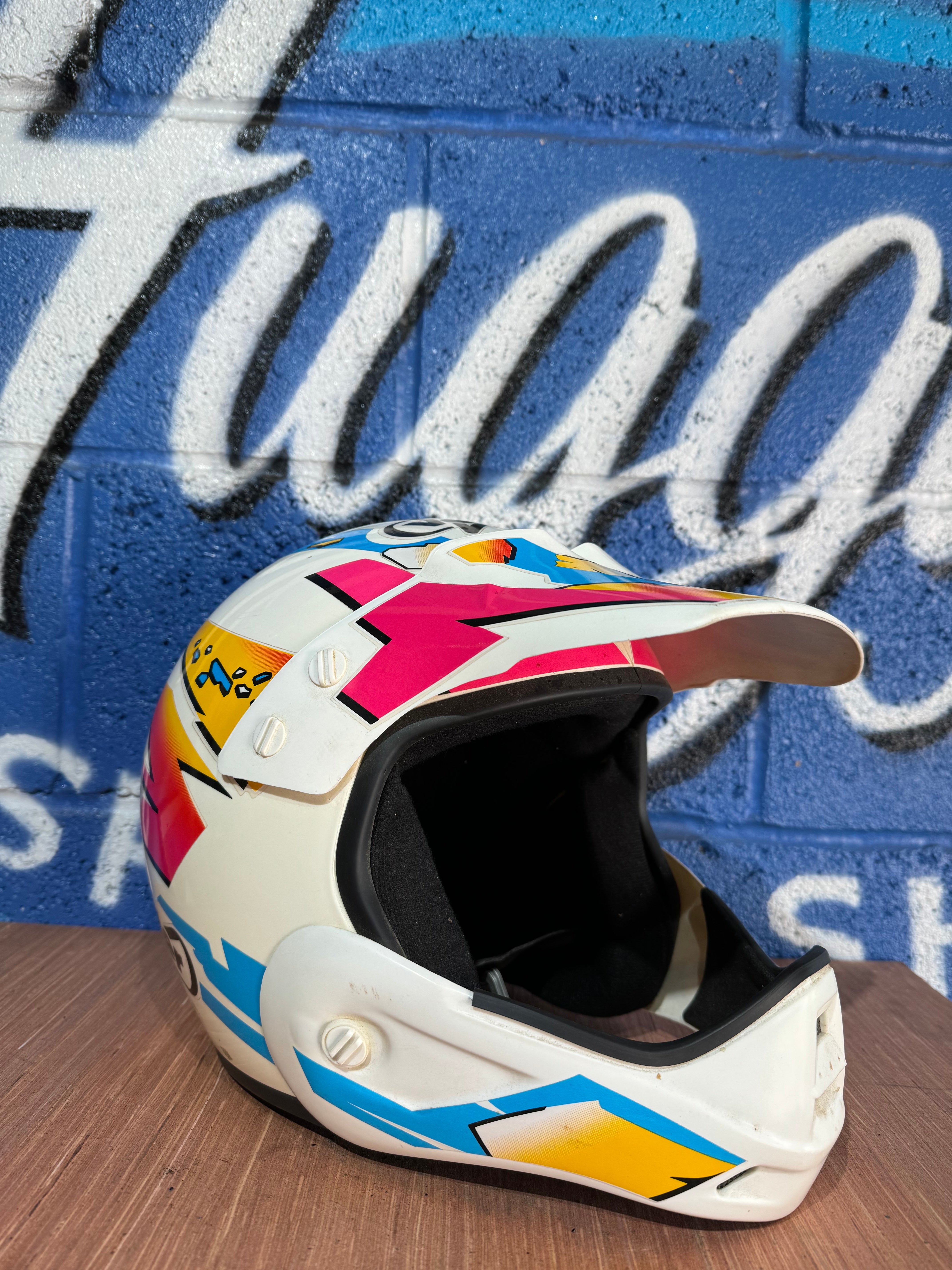 Old school motocross helmet on sale