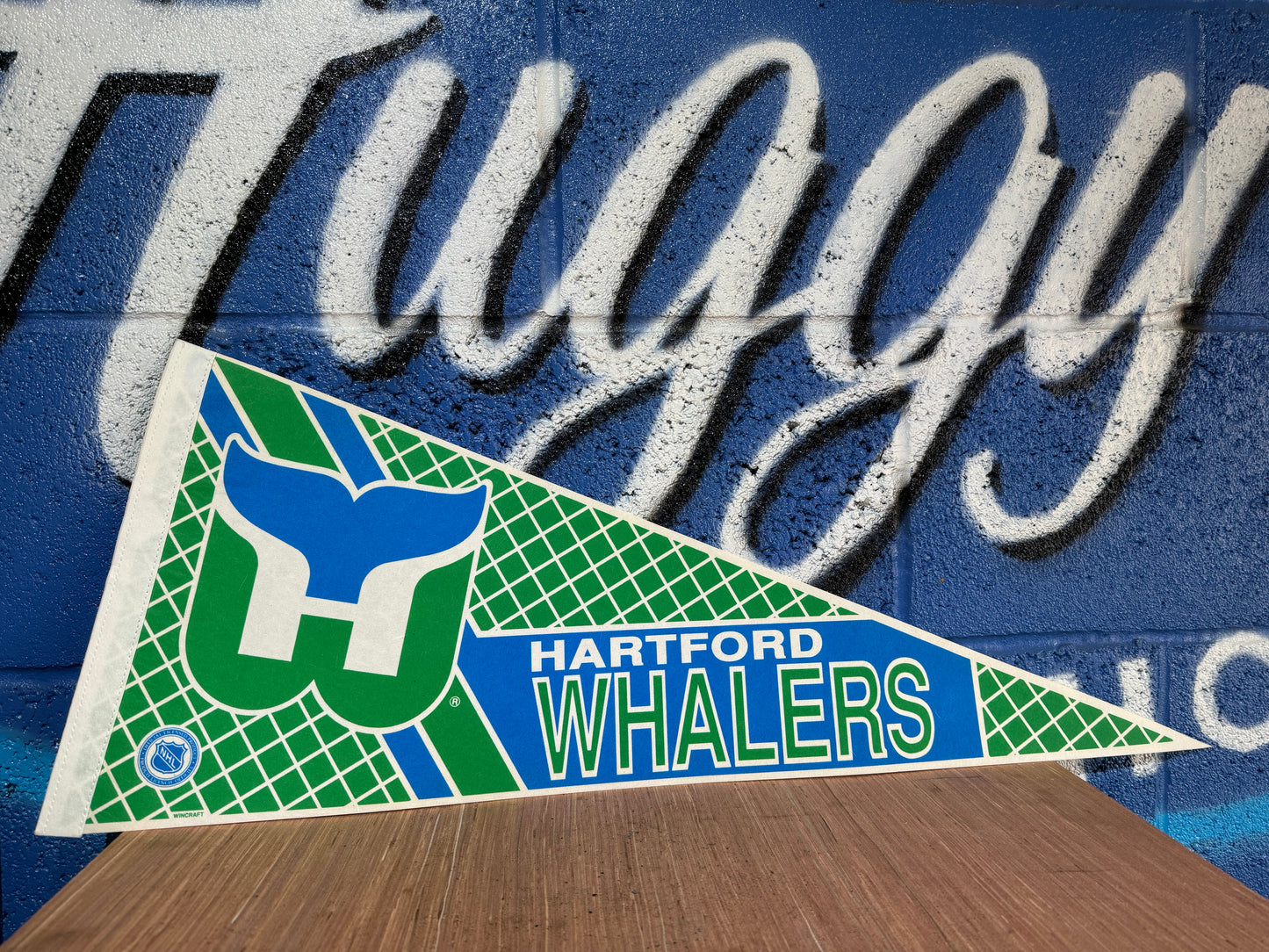 VINTAGE NHL HARTFORD WHALERS FELT PENNANT