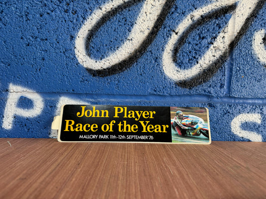 VINTAGE JOHN PLAYER RACE OF THE YEAR MALLORY PARK 1976 STICKER