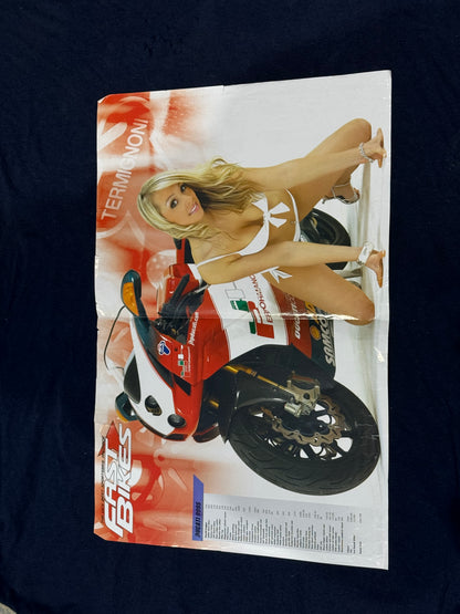 VINTAGE FAST BIKES POSTER OF TONY CORSER AND A DUCATI 999S