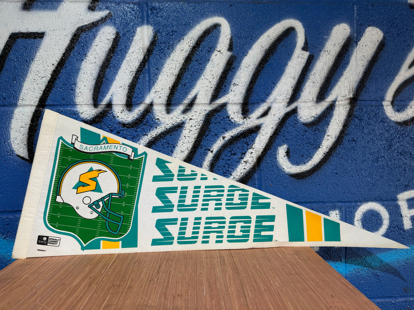 SACRAMENTO SURGE WORLD LEAGUE FELT PENNANT