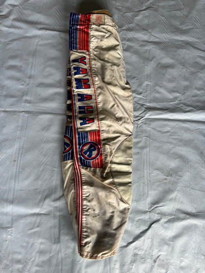 VINTAGE GENUINE YAMAHA M. ROBERT 36'' RED WHITE AND BLUE MOTOCROSS TROUSERS