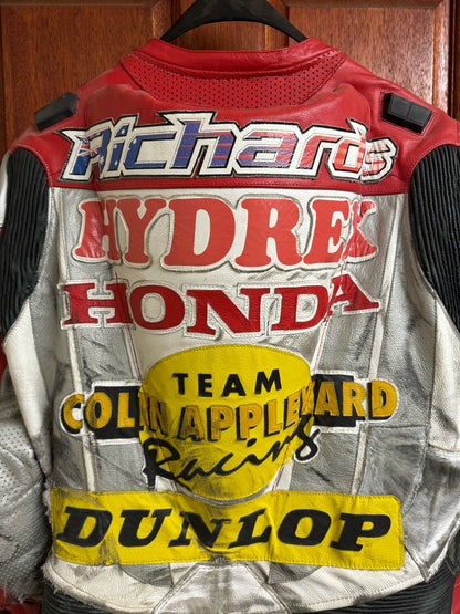 GENUINE GLEN RICHARDS HYDREX HONDA RACE USED LEATHERS