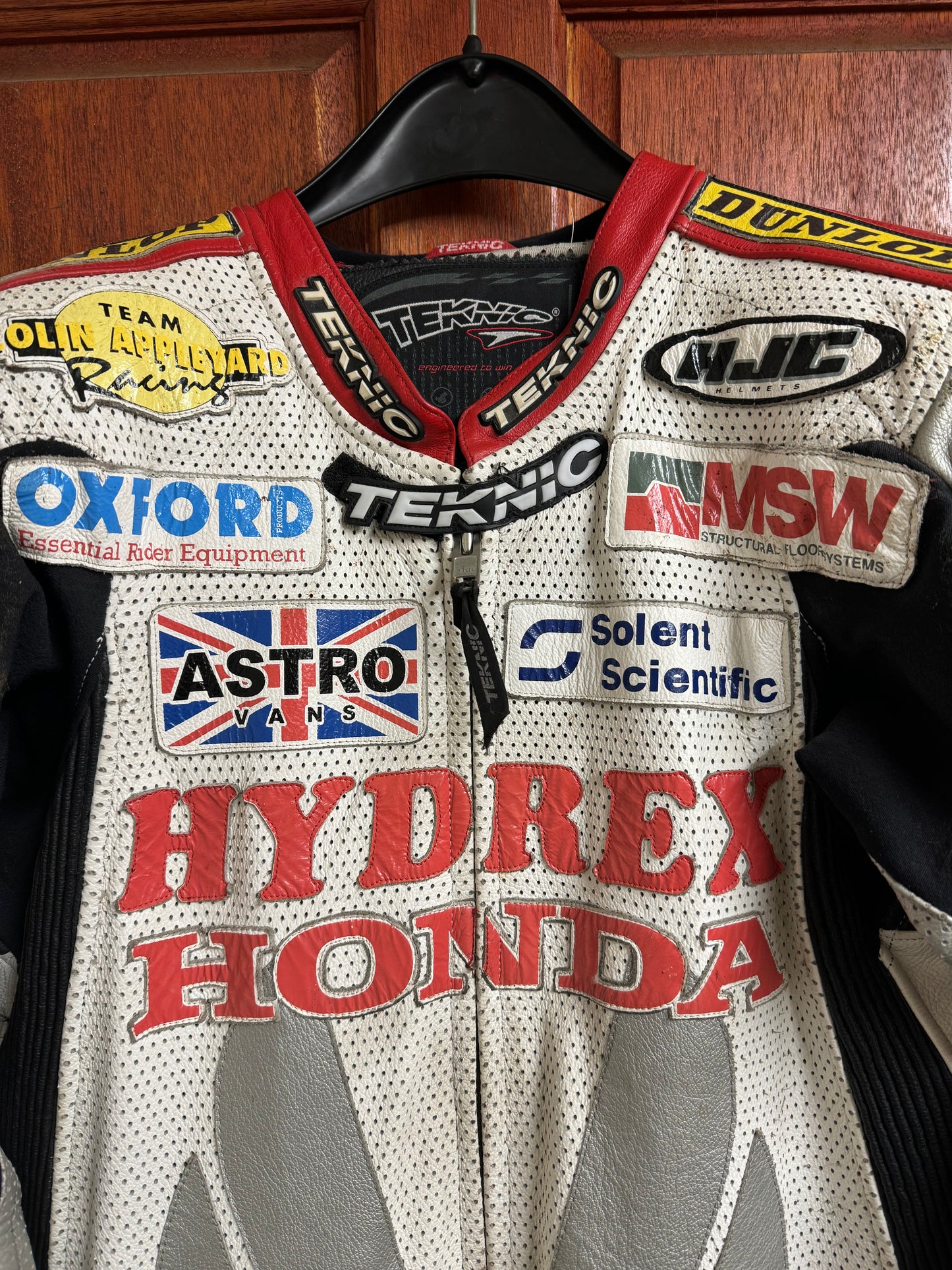 GENUINE GLEN RICHARDS HYDREX HONDA RACE USED LEATHERS