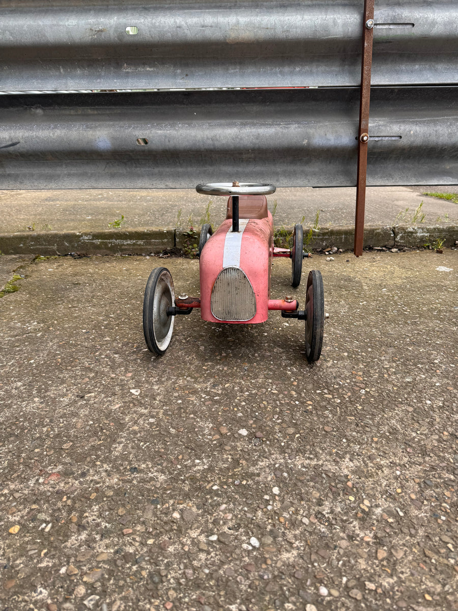 VINTAGE KALEE CHILDRENS PUSH ALONG RED METAL RACE CAR – Huggys Speedshop