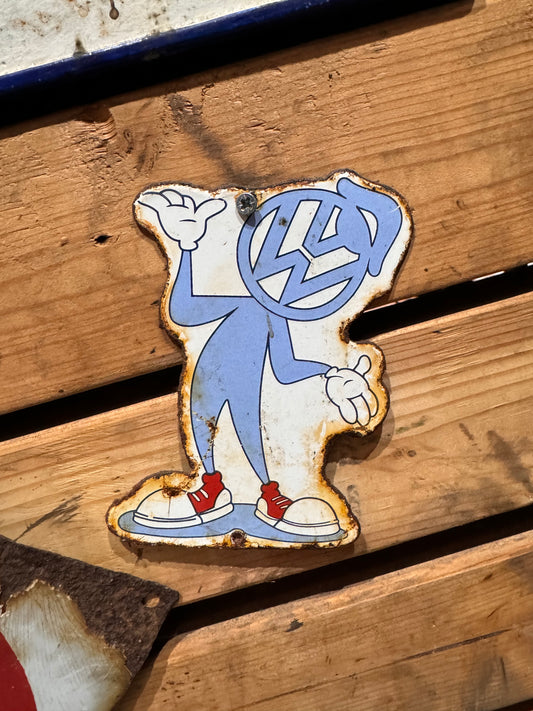 VINTAGE VW BLUE CARTOON SIGN