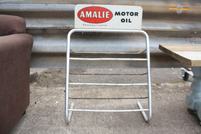 VINTAGE AMALIE MOTOR OIL CAN DISPLAY RACK