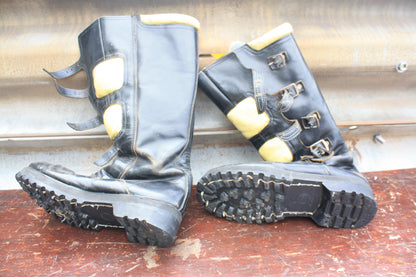 VINTAGE SIZE 9? HALLMAN SALON BLACK LEATHER ENDURO BOOTS