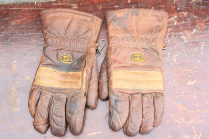 VINTAGE BATES SMALL? BROWN LEATHER MOTORBIKE GLOVES