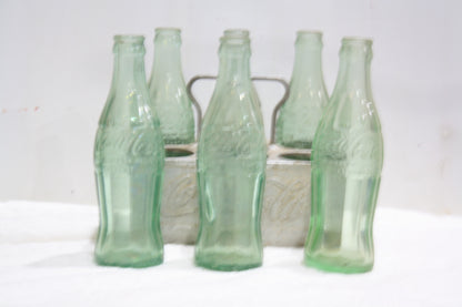 VINTAGE COCA-COLA METAL CARRIER WITH 6 BOTTLES