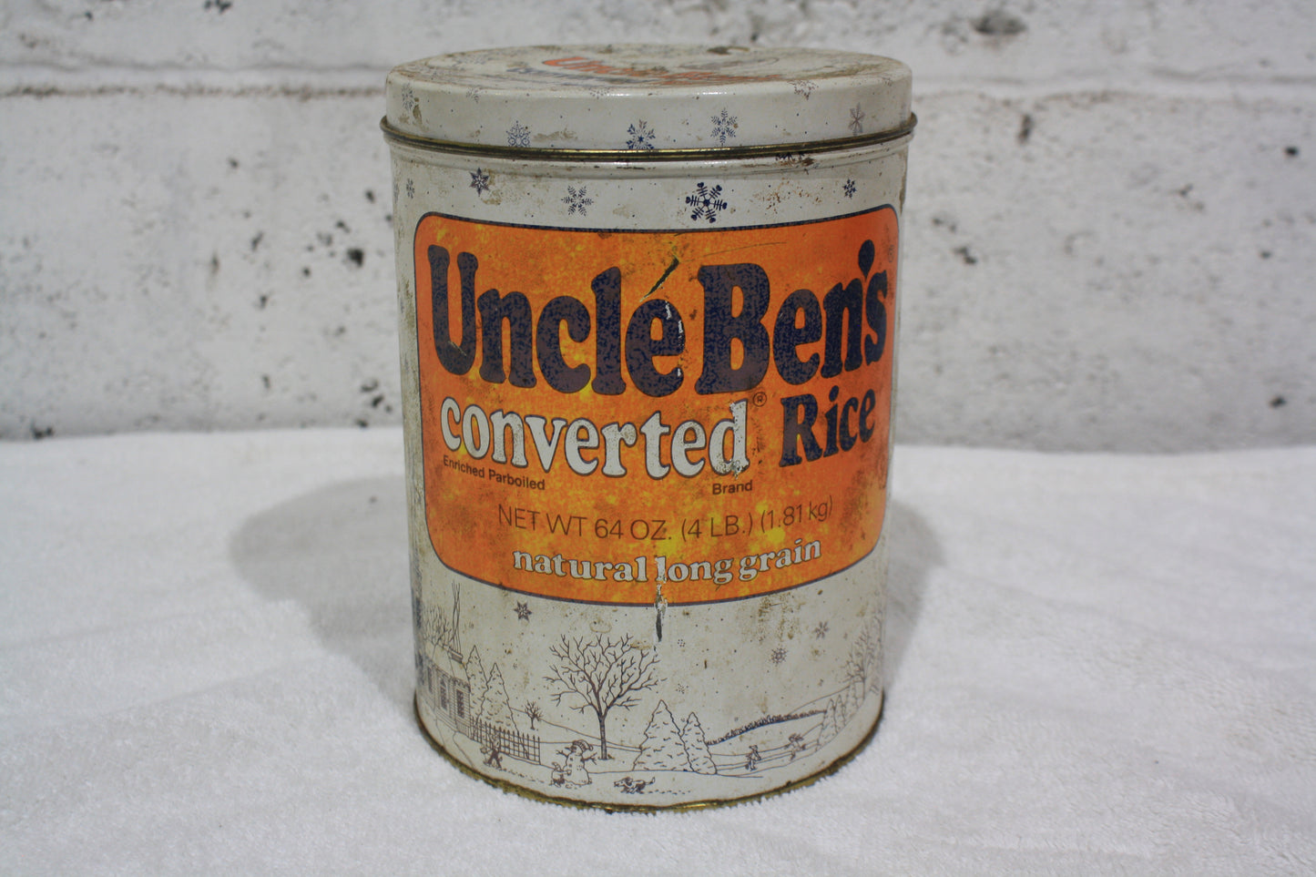 VINATGE 1985 UNCLE BEN'S CONVERTED RICE 64Oz METAL TIN