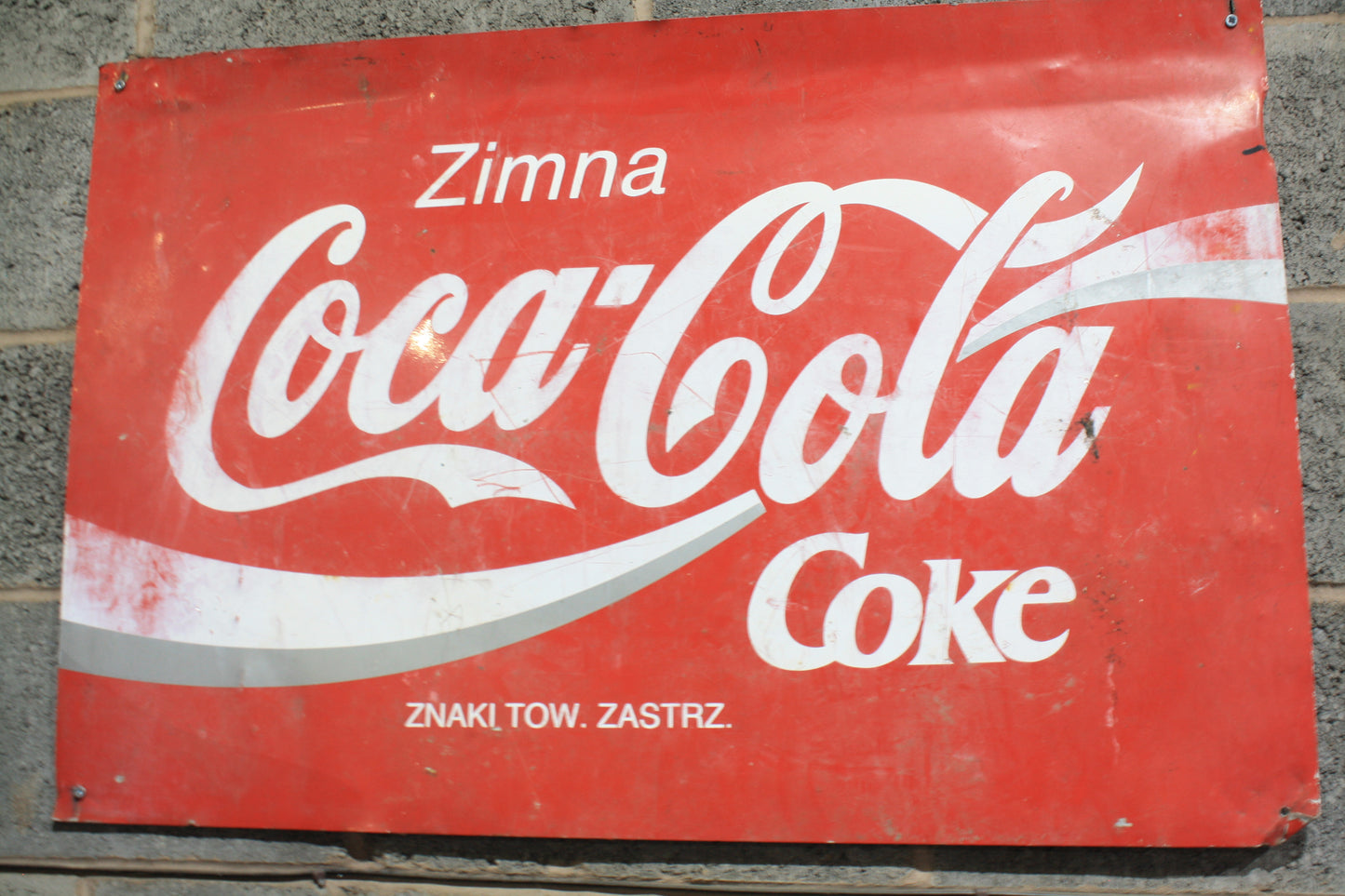 VINTAGE POLISH COCA-COLA METAL WALL SIGN