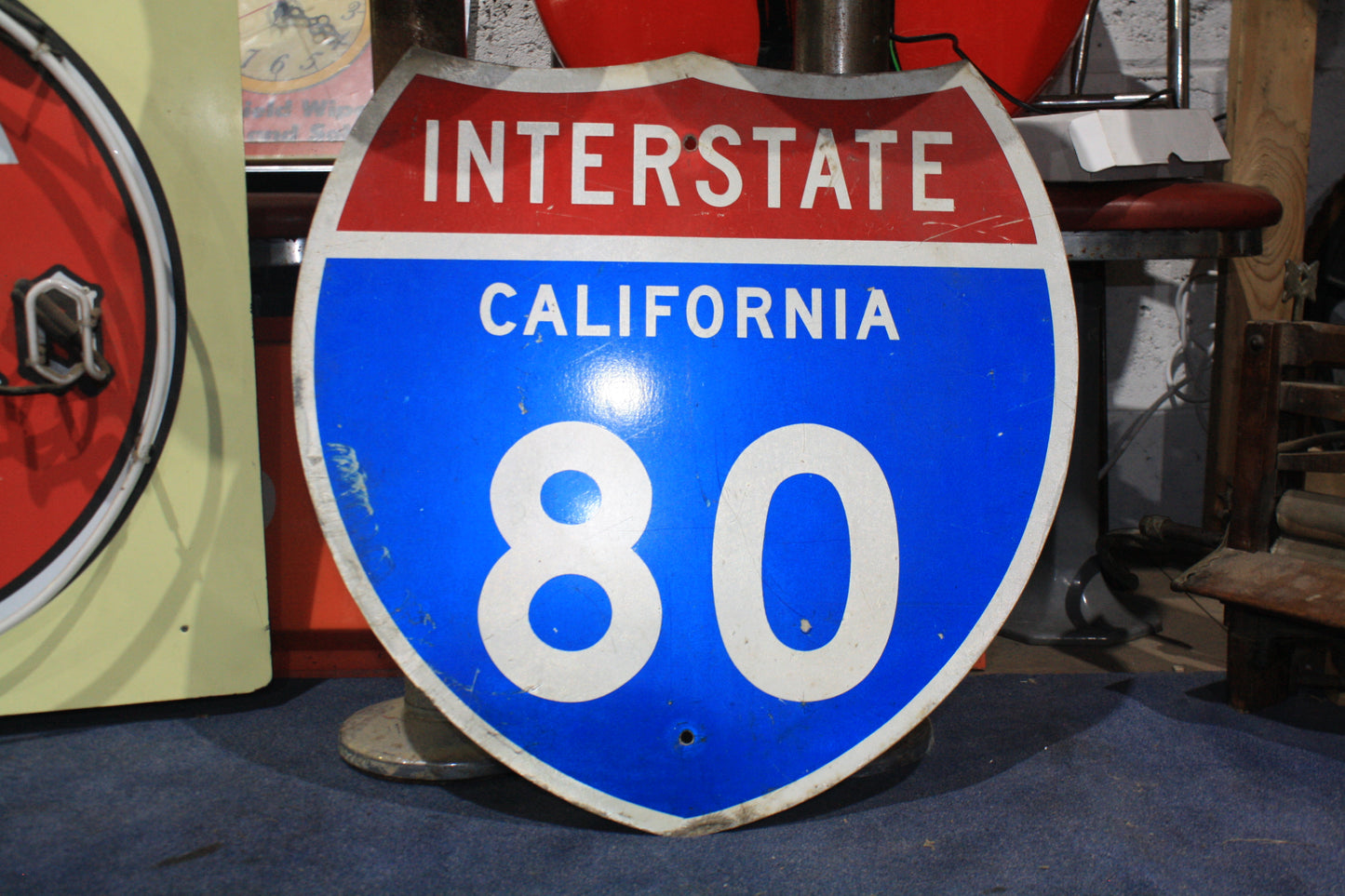 VINTAGE CALIFORNIA INTERSTATE 80 ROAD SIGN