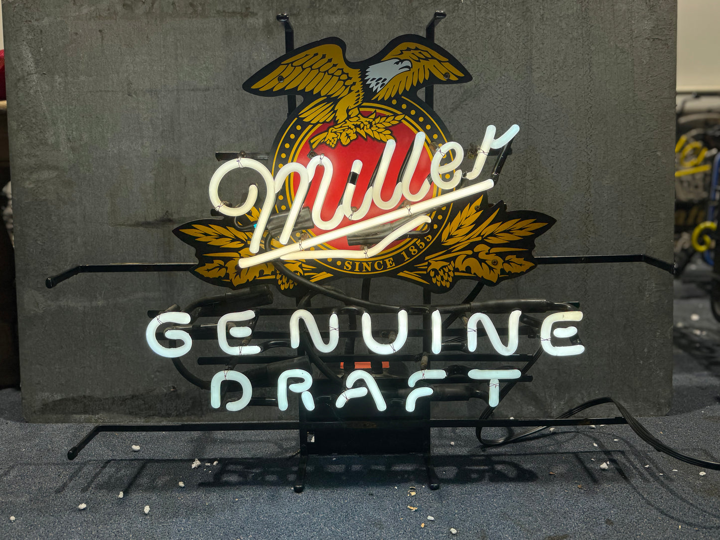 MILLER GENUINE DRAFT WHITE NEON SIGN